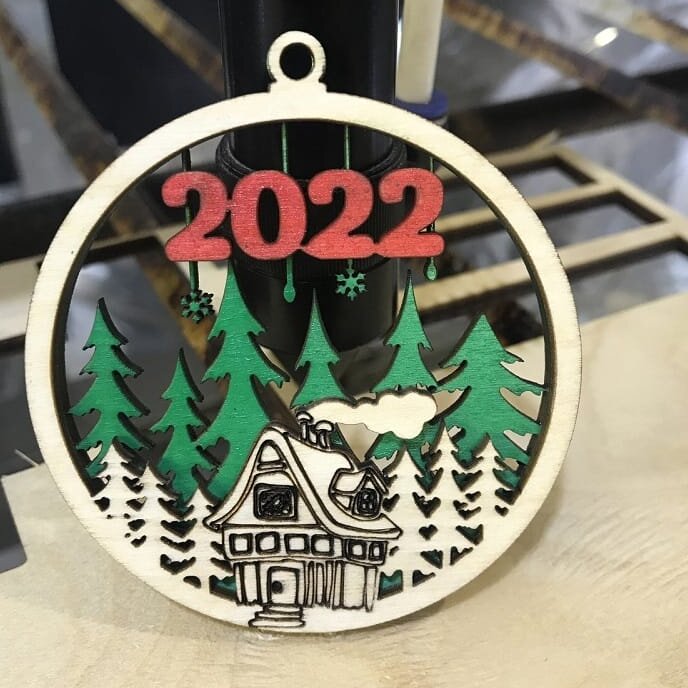 Intra απο ξύλο plywood 3mm-4mm πάχος – Πολυεπίπεδο ξύλο χριστουγεννιάτικων στολιδιών 25x25 cm INTRAVECTRY-MY558895