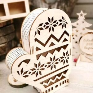 Intra απο ξύλο plywood 3mm-4mm πάχος – ξύλο Χριστουγεννιάτικου γάντι Candy Box 12x15 cm INTRAVECTRY-MY547802