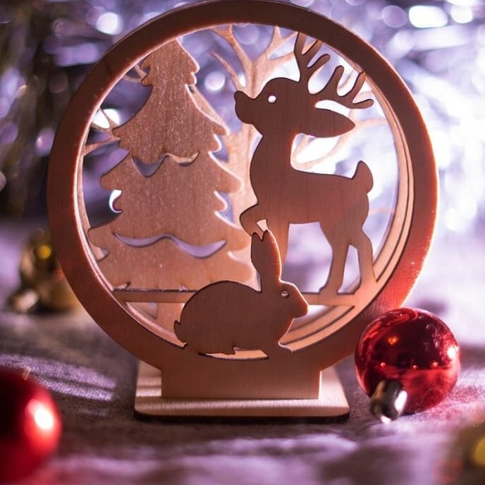 Intra απο ξύλο plywood 3mm-4mm πάχος – ξύλο πολλαπλών στρώσεων Χριστουγεννιάτικη Κρυστάλλινη Μπάλα 40x40 cm INTRAVECTRY-MY548644