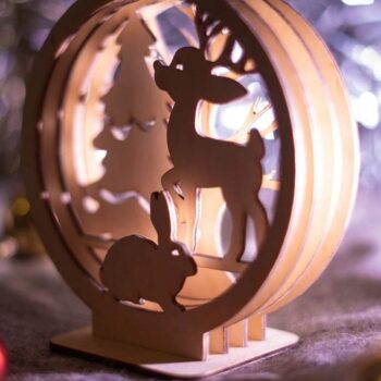 Intra απο ξύλο plywood 3mm-4mm πάχος – ξύλο πολλαπλών στρώσεων Χριστουγεννιάτικη Κρυστάλλινη Μπάλα 40x45 cm INTRAVECTRY-MY549634 - Image 2