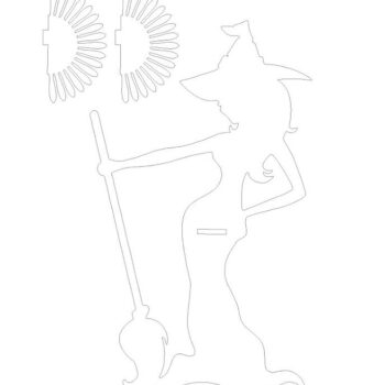 Intra απο ξύλο plywood 3mm-4mm πάχος – ξύλο θήκης χαρτοπετσέτας Halloween Witch 30x35 cm INTRAVECTRY-MY551330 - Image 3