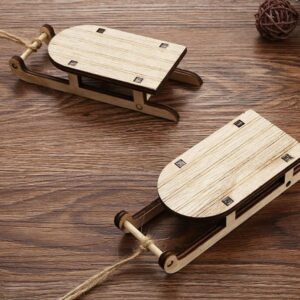 Intra απο ξύλο plywood 3mm-4mm πάχος – Χριστουγεννιάτικο Μίνι ξύλο έλκηθρου 20x20 cm INTRAVECTRY-MY555063