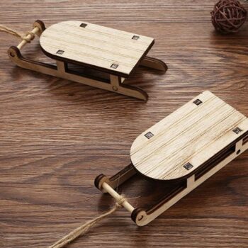 Intra απο ξύλο plywood 3mm-4mm πάχος – Χριστουγεννιάτικο Μίνι ξύλο έλκηθρου 40x45 cm INTRAVECTRY-MY558904 - Image 1