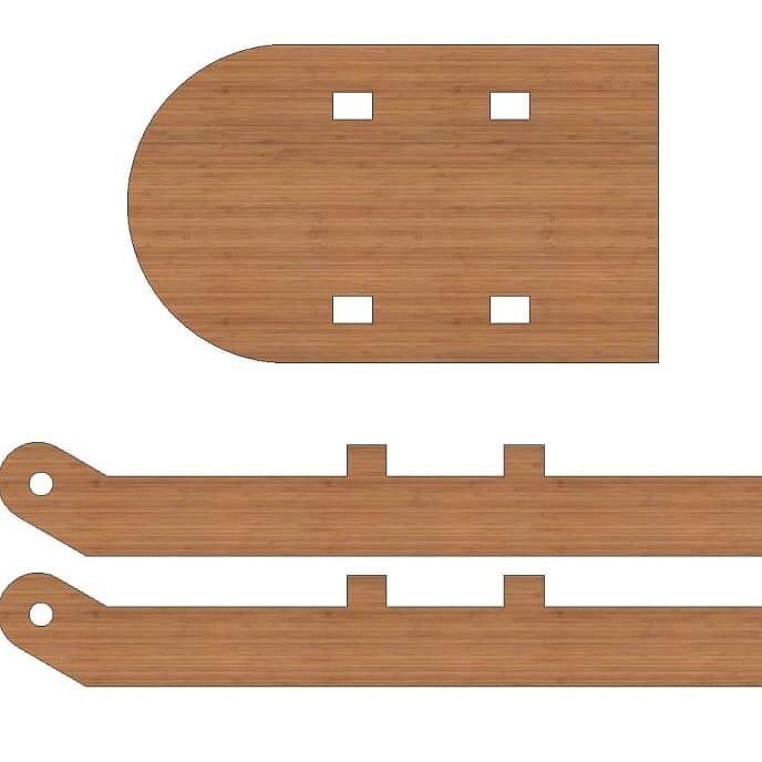 Intra απο ξύλο plywood 3mm-4mm πάχος – Χριστουγεννιάτικο Μίνι ξύλο έλκηθρου 40x45 cm INTRAVECTRY-MY558904 - Image 3