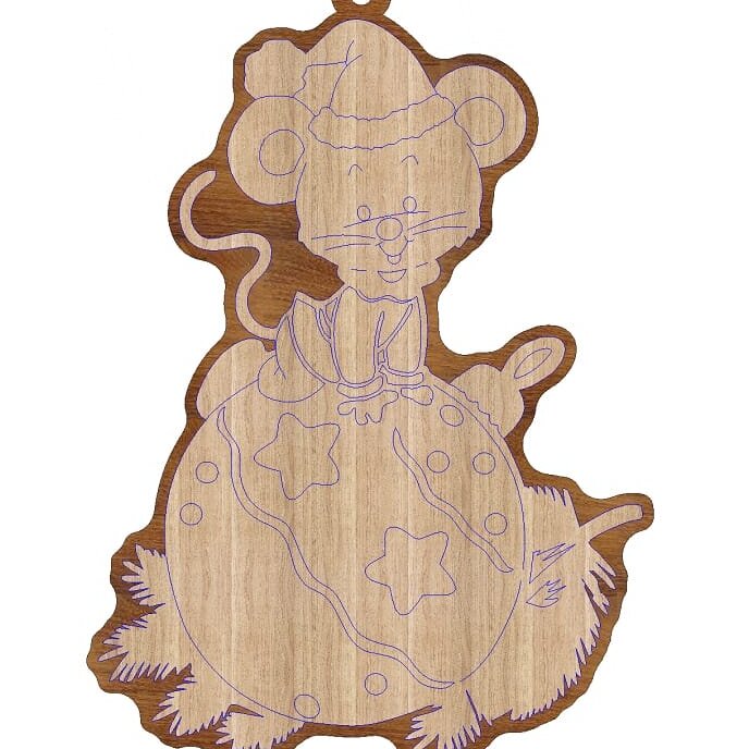 Intra απο ξύλο plywood 3mm-4mm πάχος – Χριστουγεννιάτικο ξύλο στολιδιών γάτας 35x40 cm INTRAVECTRY-MY555065