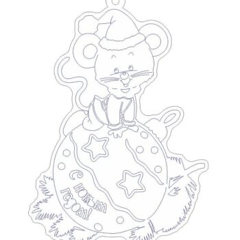 Intra απο ξύλο plywood 3mm-4mm πάχος – ξύλο Χριστουγεννιάτικων μπιχλιμπιδιών Cat On Ball 40x40 cm INTRAVECTRY-MY558906 - Image 2