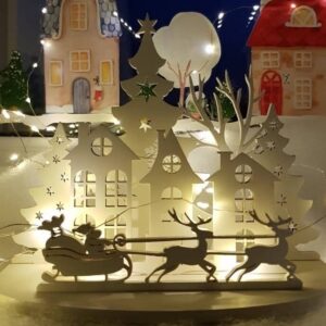 Intra απο ξύλο plywood 3mm-4mm πάχος – ξύλο διακόσμησης σκηνικών χριστουγεννιάτικου χωριού 12x15 cm INTRAVECTRY-MY558907