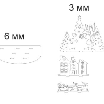 Intra απο ξύλο plywood 3mm-4mm πάχος – ξύλο διακόσμησης σκηνικών χριστουγεννιάτικου χωριού 12x15 cm INTRAVECTRY-MY558907 - Image 2