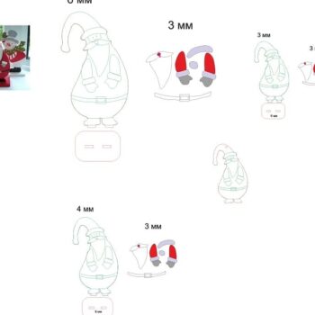 Intra απο ξύλο plywood 3mm-4mm πάχος – ξύλο Χριστουγεννιάτικης Διακόσμησης Gnome and Hare 15x15 cm INTRAVECTRY-MY558908 - Image 2