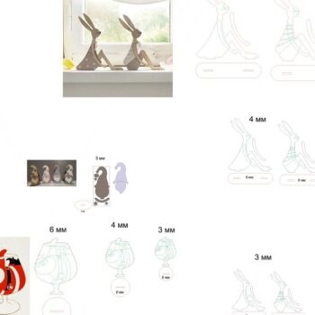 Intra απο ξύλο plywood 3mm-4mm πάχος – ξύλο Χριστουγεννιάτικης Διακόσμησης Gnome and Hare 15x15 cm INTRAVECTRY-MY558908 - Image 4