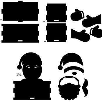 Intra απο ξύλο plywood 3mm-4mm πάχος – ξύλο χριστουγεννιάτικων καρτών Santa 10x10 cm INTRAVECTRY-MY555199 - Image 2