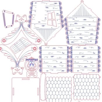 Intra απο ξύλο plywood 3mm-4mm πάχος – ξύλο Χριστουγέννων Candy House 15x20 cm INTRAVECTRY-MY558912 - Image 2