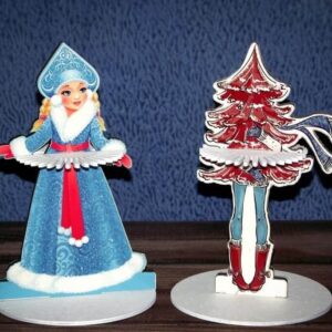 Intra απο ξύλο plywood 3mm-4mm πάχος – ξύλο θήκης χαρτοπετσέτας Snow Maiden Χριστουγεννιάτικο δέντρο 10x10 cm INTRAVECTRY-MY550526