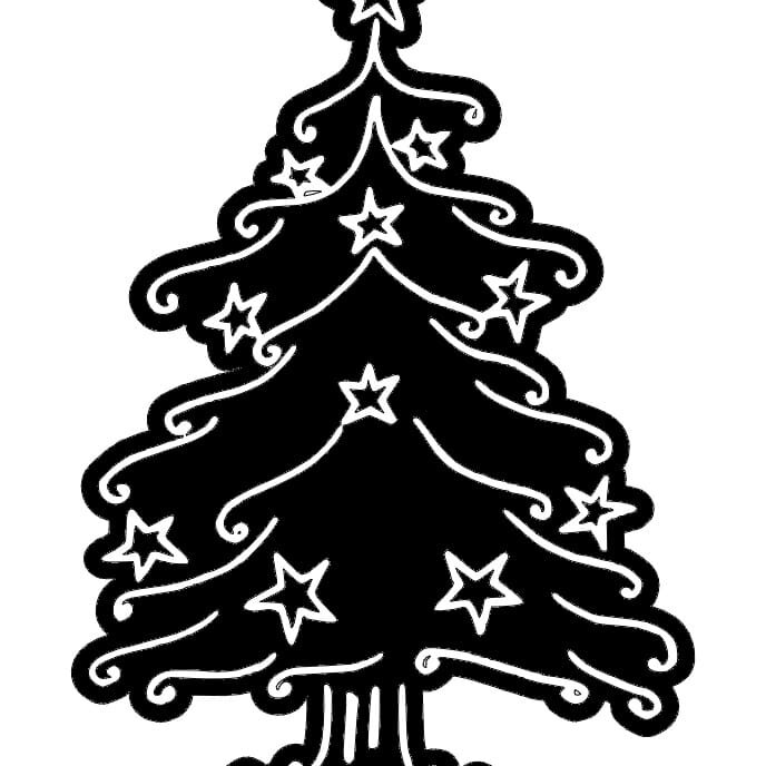 Intra απο ξύλο plywood 3mm-4mm πάχος – Χριστουγεννιάτικο δέντρο με μοτίβο αστεριών ξύλο DXF 40x45 cm INTRAVECTRY-MY550527