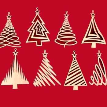 Intra απο ξύλο plywood 3mm-4mm πάχος – Σετ ξύλο συλλεκτικής διακόσμησης χριστουγεννιάτικων δέντρων 40x40 cm INTRAVECTRY-MY555610 - Image 1