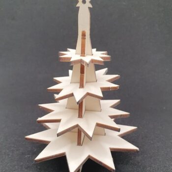 Intra απο ξύλο plywood 3mm-4mm πάχος – ξύλο DXF Χριστουγεννιάτικο Δέντρο με στρώματα Star 25x25 cm INTRAVECTRY-MY547848 - Image 1