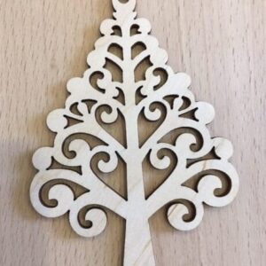 Intra απο ξύλο plywood 3mm-4mm πάχος – Ξύλινο χριστουγεννιάτικο δέντρο κρεμαστό στολίδι 15x20 cm INTRAVECTRY-MY555628