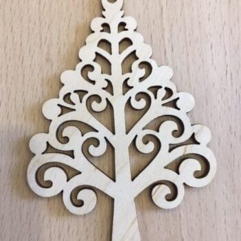 Intra απο ξύλο plywood 3mm-4mm πάχος – Ξύλινο χριστουγεννιάτικο δέντρο κρεμαστό στολίδι 25x30 cm INTRAVECTRY-MY550541 - Image 1