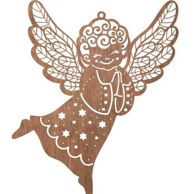 Intra απο ξύλο plywood 3mm-4mm πάχος – ξύλο διακόσμησης Χριστουγεννιάτικου αγγέλου 25x25 cm INTRAVECTRY-MY550458