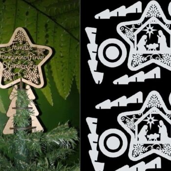 Intra απο ξύλο plywood 3mm-4mm πάχος – Ξύλινο αστέρι της σκηνής της Γέννησης σε ξύλο Χριστουγεννιάτικου Δέντρου 40x40 cm INTRAVECTRY-MY558967 - Image 1