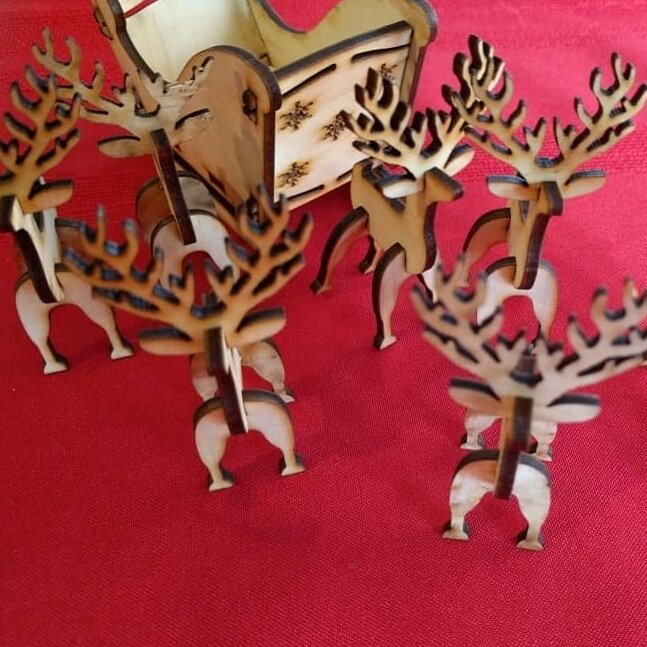 Intra απο ξύλο plywood 3mm-4mm πάχος – ξύλο Χριστουγεννιάτικου έλκηθρου Candy Dish 30x35 cm INTRAVECTRY-MY547876