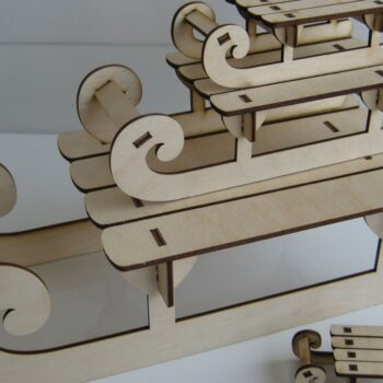 Intra απο ξύλο plywood 3mm-4mm πάχος – Ξύλινο ντεκόρ έλκηθρου για Χριστουγεννιάτικη λίμα 10x10 cm INTRAVECTRY-MY558972 - Image 1