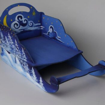 Intra απο ξύλο plywood 3mm-4mm πάχος – ξύλο Χριστουγεννιάτικου στολισμού Santa Sleigh 25x30 cm INTRAVECTRY-MY555863 - Image 1