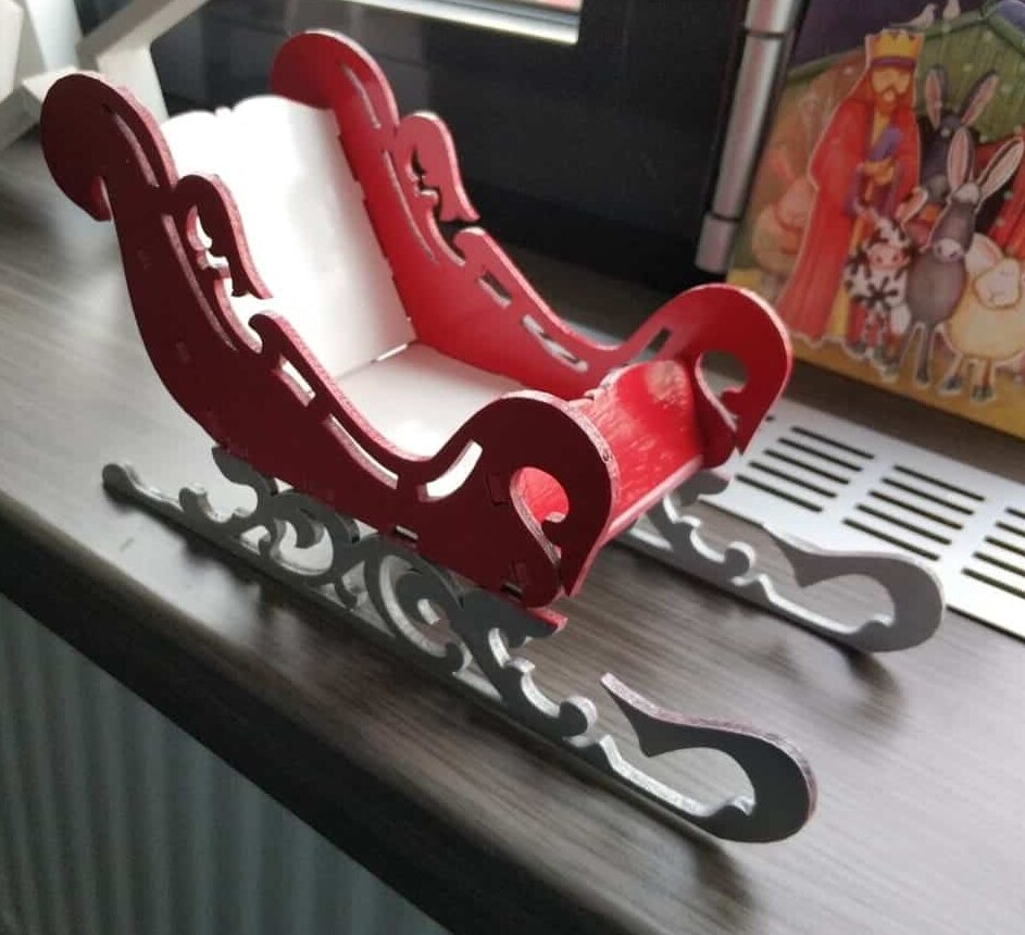 Intra απο ξύλο plywood 3mm-4mm πάχος – Ξύλινη χριστουγεννιάτικη διακόσμηση ελκήθρου 45x50 cm INTRAVECTRY-MY548719