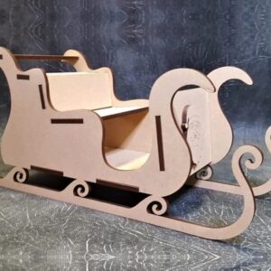 Intra απο ξύλο plywood 3mm-4mm πάχος – ξύλο Χριστουγεννιάτικης Διακόσμησης από MDF Santa Sleigh 15x20 cm INTRAVECTRY-MY549686