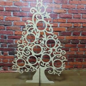 Intra απο ξύλο plywood 3mm-4mm πάχος – Ξύλινο χριστουγεννιάτικο δέντρο με κυκλικό χώρο για ξύλο παιχνιδιών 35x40 cm INTRAVECTRY-MY549706