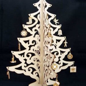 Intra απο ξύλο plywood 3mm-4mm πάχος – Συμπλεκόμενο Ξύλινο τρισδιάστατο ξύλο χριστουγεννιάτικου δέντρου 10x10 cm INTRAVECTRY-MY555964