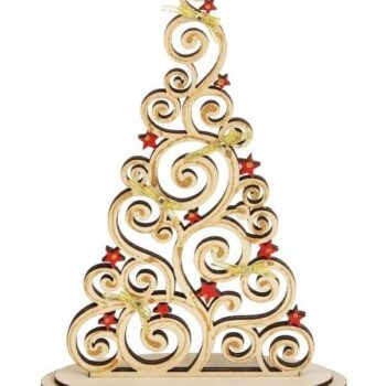 Intra απο ξύλο plywood 3mm-4mm πάχος – Διακόσμηση χριστουγεννιάτικου δέντρου με μοτίβο αμπέλου με ξύλο Little Stars 15x15 cm INTRAVECTRY-MY555967 - Image 1