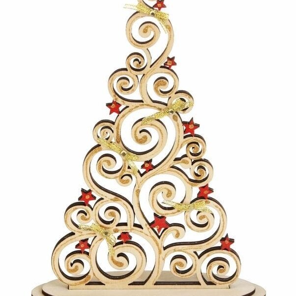 Intra απο ξύλο plywood 3mm-4mm πάχος – Διακόσμηση χριστουγεννιάτικου δέντρου με μοτίβο αμπέλου με ξύλο Little Stars 30x30 cm INTRAVECTRY-MY547907