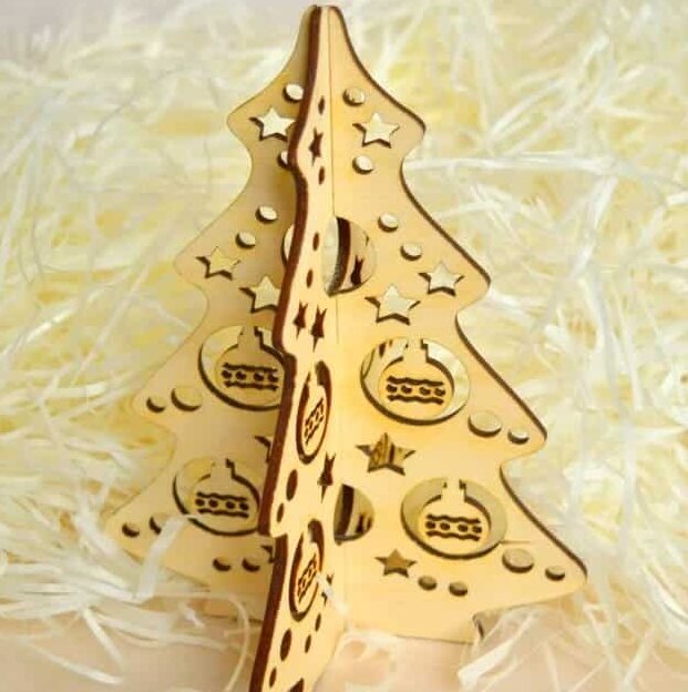 Intra απο ξύλο plywood 3mm-4mm πάχος – Ξύλινο Μίνι Διακοσμητικό ξύλο για χριστουγεννιάτικο δέντρο 25x25 cm INTRAVECTRY-MY547908