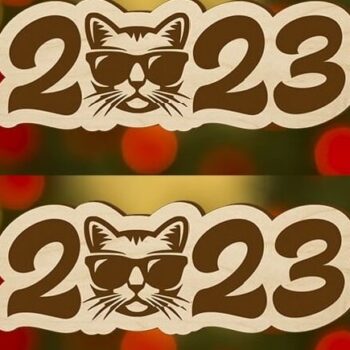 Intra απο ξύλο plywood 3mm-4mm πάχος – Χαραγμένο ξύλο Μαγνήτης Πρωτοχρονιάς και Παιχνίδι Χριστουγεννιάτικου Δέντρου 2023 10x10 cm INTRAVECTRY-MY558219 - Image 1