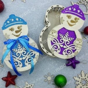 Intra απο ξύλο plywood 3mm-4mm πάχος – ξύλο χριστουγεννιάτικου κουτιού χιονάνθρωπος σε σχήμα αριθμού 12x15 cm INTRAVECTRY-MY547922