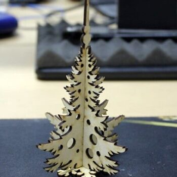 Intra απο ξύλο plywood 3mm-4mm πάχος – Κόντρα πλακέ Φιλικό προς το περιβάλλον Χριστουγεννιάτικο δέντρο 12x15 cm INTRAVECTRY-MY559018 - Image 1