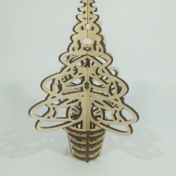 Intra απο ξύλο plywood 3mm-4mm πάχος – Κόντρα πλακέ Χριστουγεννιάτικο δέντρο τεσσάρων όψεων σε βάση 203x149mm ξύλο 15x15 cm INTRAVECTRY-MY548779 - Image 1