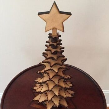 Intra απο ξύλο plywood 3mm-4mm πάχος – Μίνι επιτραπέζιο ξύλο Χριστουγεννιάτικου αστεριού 25x30 cm INTRAVECTRY-MY547932 - Image 1