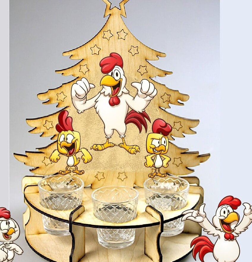 Intra απο ξύλο plywood 3mm-4mm πάχος – Βάση θήκης για χριστουγεννιάτικο δέντρο 20x20 cm INTRAVECTRY-MY559028