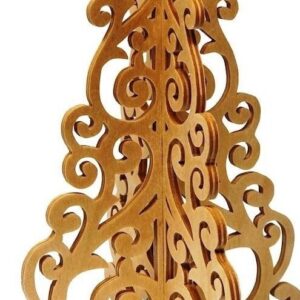 Intra απο ξύλο plywood 3mm-4mm πάχος – ξύλο 3D Fretwork χριστουγεννιάτικο δέντρο με κύλιση μοτίβου 20x20 cm INTRAVECTRY-MY556083