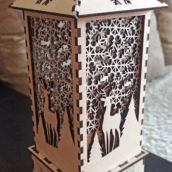 Intra απο ξύλο plywood 3mm-4mm πάχος – Διακοσμητικό Ξύλινο Χριστουγεννιάτικο Φανάρι Νυχτερινό Φωτιστικό ξύλο 30x35 cm INTRAVECTRY-MY558278 - Image 1