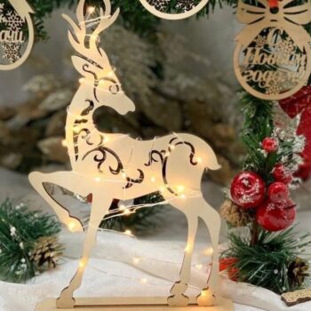 Intra απο ξύλο plywood 3mm-4mm πάχος – Κόντρα πλακέ Πρωτοχρονιάτικο και Χριστουγεννιάτικο Διακόσμηση Ελάφι 158cm ξύλο 10x10 cm INTRAVECTRY-MY556095 - Image 1