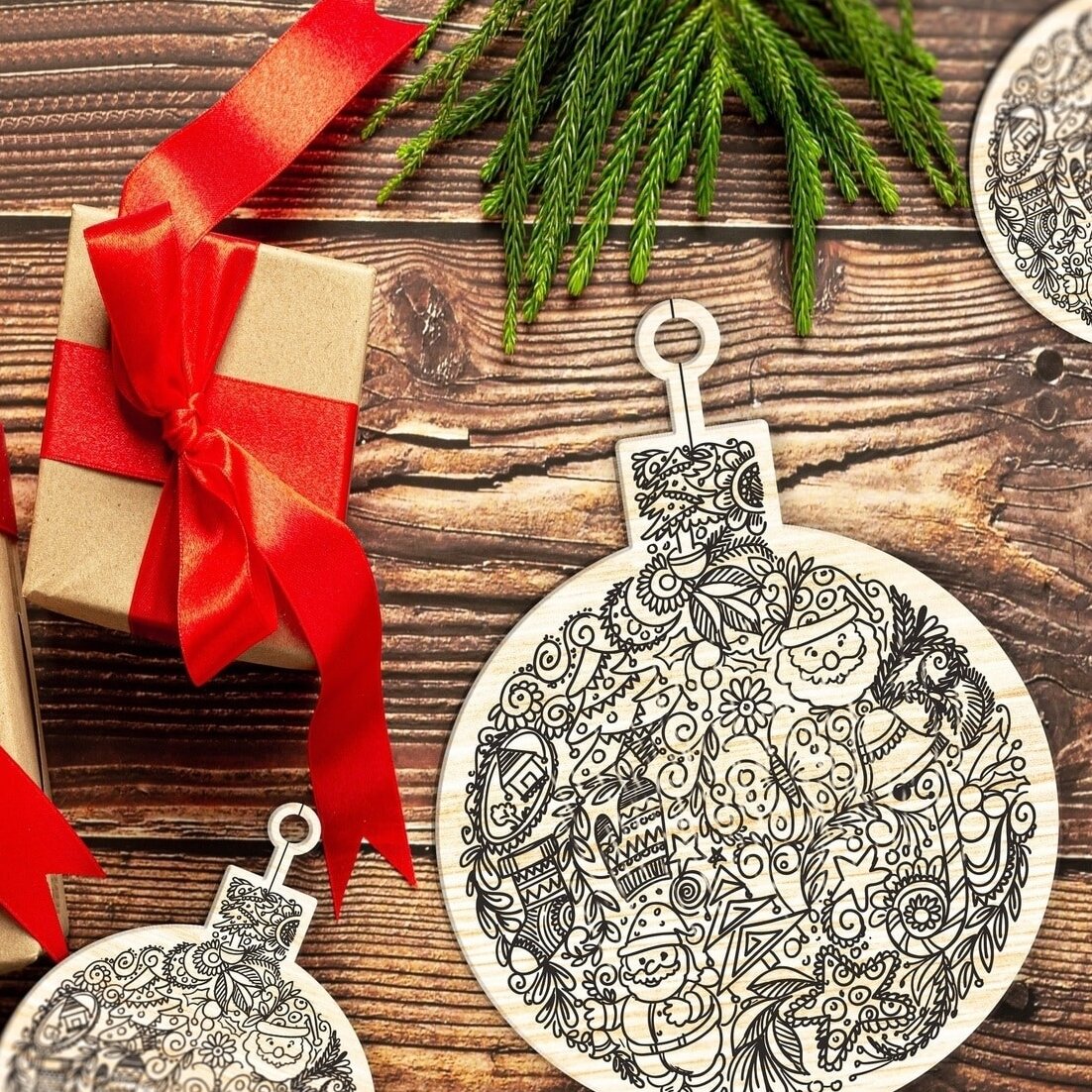 Intra απο ξύλο plywood 3mm-4mm πάχος – Ξύλινο Ξύλινο Διακοσμητικό ξύλο Χριστουγεννιάτικων Μπαλών 25x30 cm INTRAVECTRY-MY559050