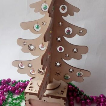 Intra απο ξύλο plywood 3mm-4mm πάχος – Ξύλινο Χριστουγεννιάτικο Δέντρο Έκπληξη Κουτί CNC ξύλο 25x25 cm INTRAVECTRY-MY547956 - Image 1