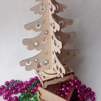 Intra απο ξύλο plywood 3mm-4mm πάχος – Ξύλινο Χριστουγεννιάτικο Δέντρο Έκπληξη Κουτί CNC ξύλο 25x25 cm INTRAVECTRY-MY547956 - Image 2