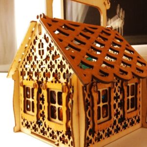 Intra απο ξύλο plywood 3mm-4mm πάχος – ξύλο Χριστουγεννιάτικου Gingerbread House 20x25 cm INTRAVECTRY-MY547958