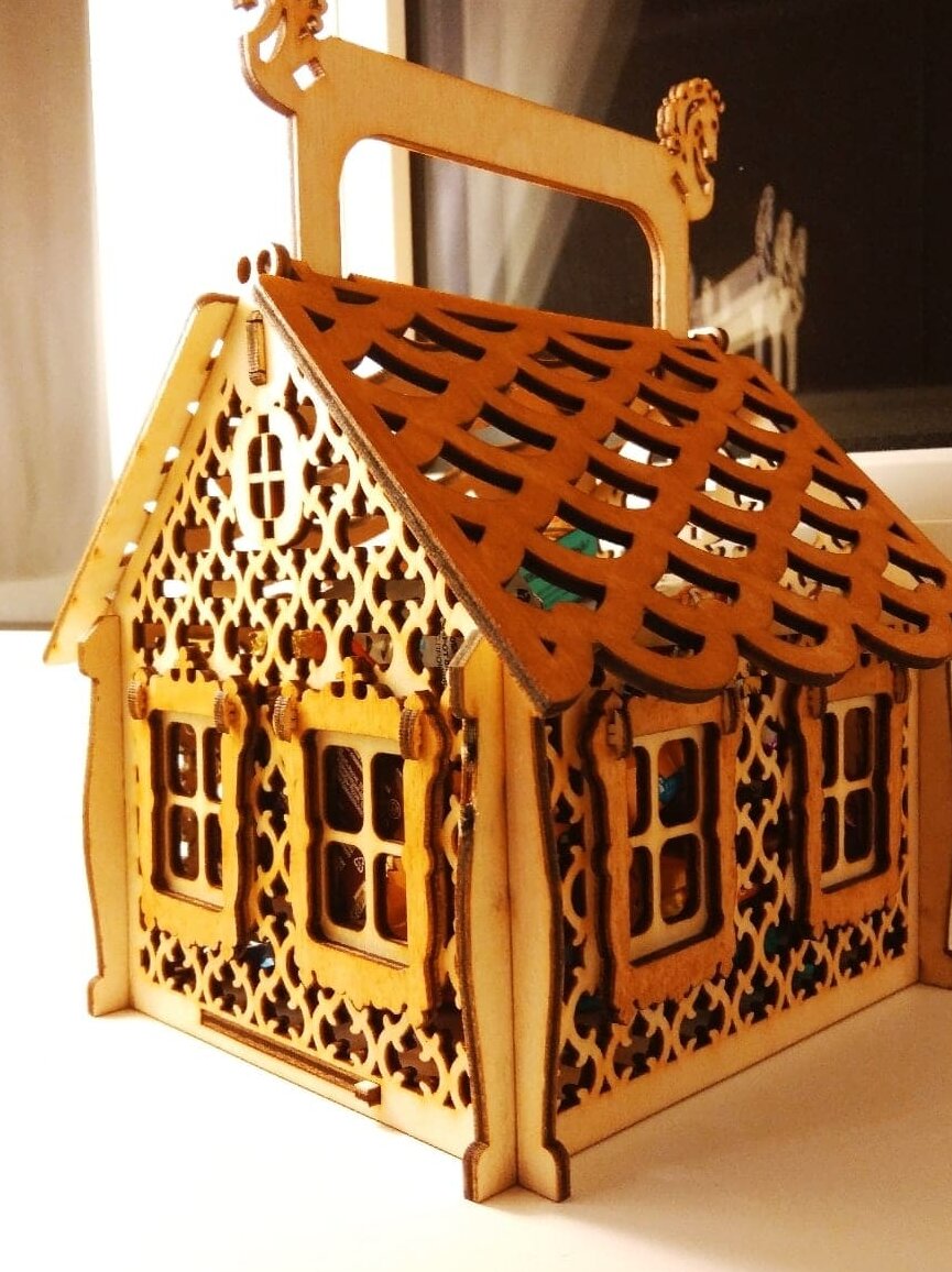 Intra απο ξύλο plywood 3mm-4mm πάχος – ξύλο Χριστουγεννιάτικου Gingerbread House 30x35 cm INTRAVECTRY-MY556148
