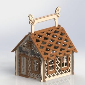Intra απο ξύλο plywood 3mm-4mm πάχος – Χριστουγεννιάτικο ζαχαροπλαστείο με ξύλο λαβής αλόγου 20x20 cm INTRAVECTRY-MY561570