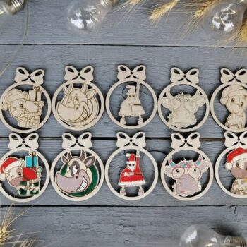 Intra απο ξύλο plywood 3mm-4mm πάχος – Ξύλινοι Γκόμπι για Χριστουγεννιάτικο και Πρωτοχρονιάτικο Δέντρο ξύλο 20x20 cm INTRAVECTRY-MY558233 - Image 1